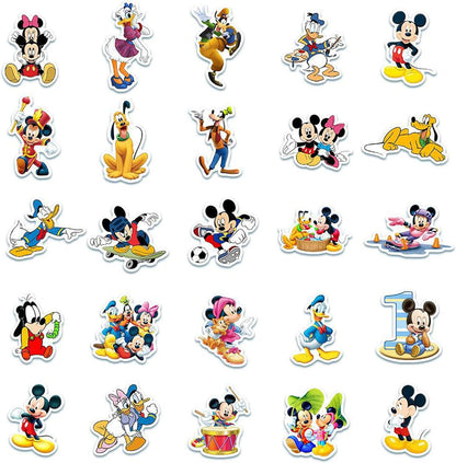 50Pcs Hot Disney Mickey Mouse Stickers for Water Bottle Cup Laptop Guitar Car Motorcycle Bike Skateboard Luggage Box Vinyl Waterproof Graffiti Patches JHSL