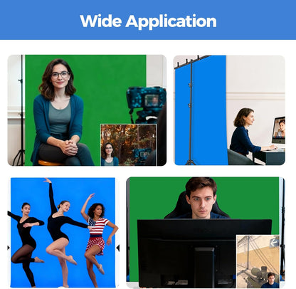 EMART Green Screen Backdrop Kit with Reverse Folding Base, 5x6.5ft Photo Greenscreen Background with Portable T-Shape Stand and 6 Clamps for Photography, Photoshoot, Studio Video Recording, Streaming