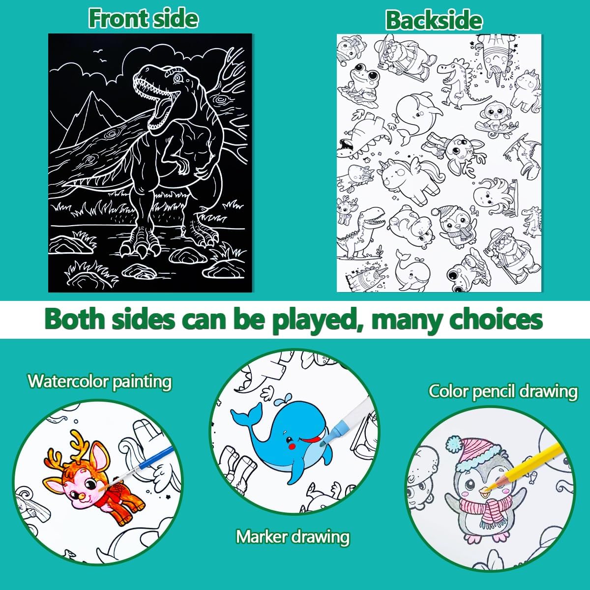 BAOXUE Scratch Art for Kids, Mermaids Black Rainbow Scratch Paper Set-Arts And Crafts & Supplies, DIY Activity & Party Games, Mermaid Toys Gifts for Toddlers, Girls