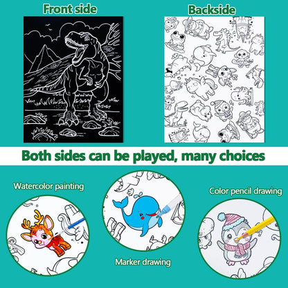 BAOXUE Scratch Art for Kids, Mermaids Black Rainbow Scratch Paper Set-Arts And Crafts & Supplies, DIY Activity & Party Games, Mermaid Toys Gifts for Toddlers, Girls