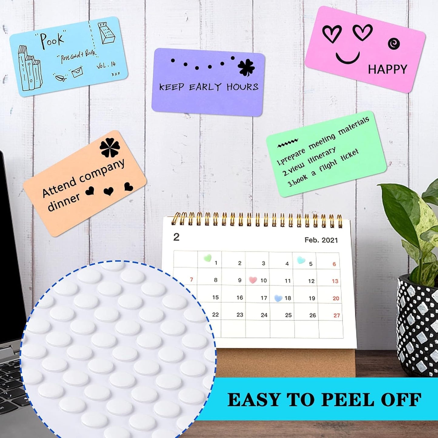 JANYUN 140 Pieces Adhesive Dots,Removable Round Putty Clear Tack No Trace Small Tape Stickers for Wall Hanging Festival Poster Office Party Decoration Picture Crafts