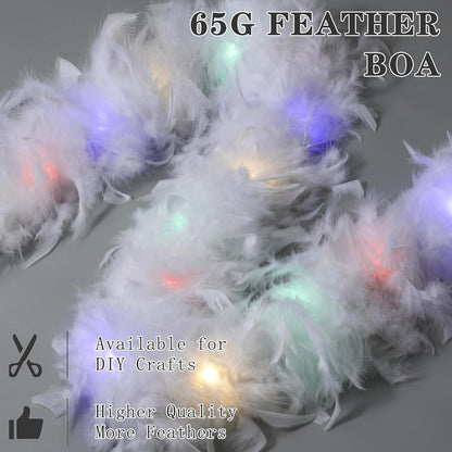 SOGUGOM Red 35g Feather Boas - 2 Yards Boa Feathers for Party, Wedding, Centerpieces, Concert, Costume and Christmas Tree(Red)