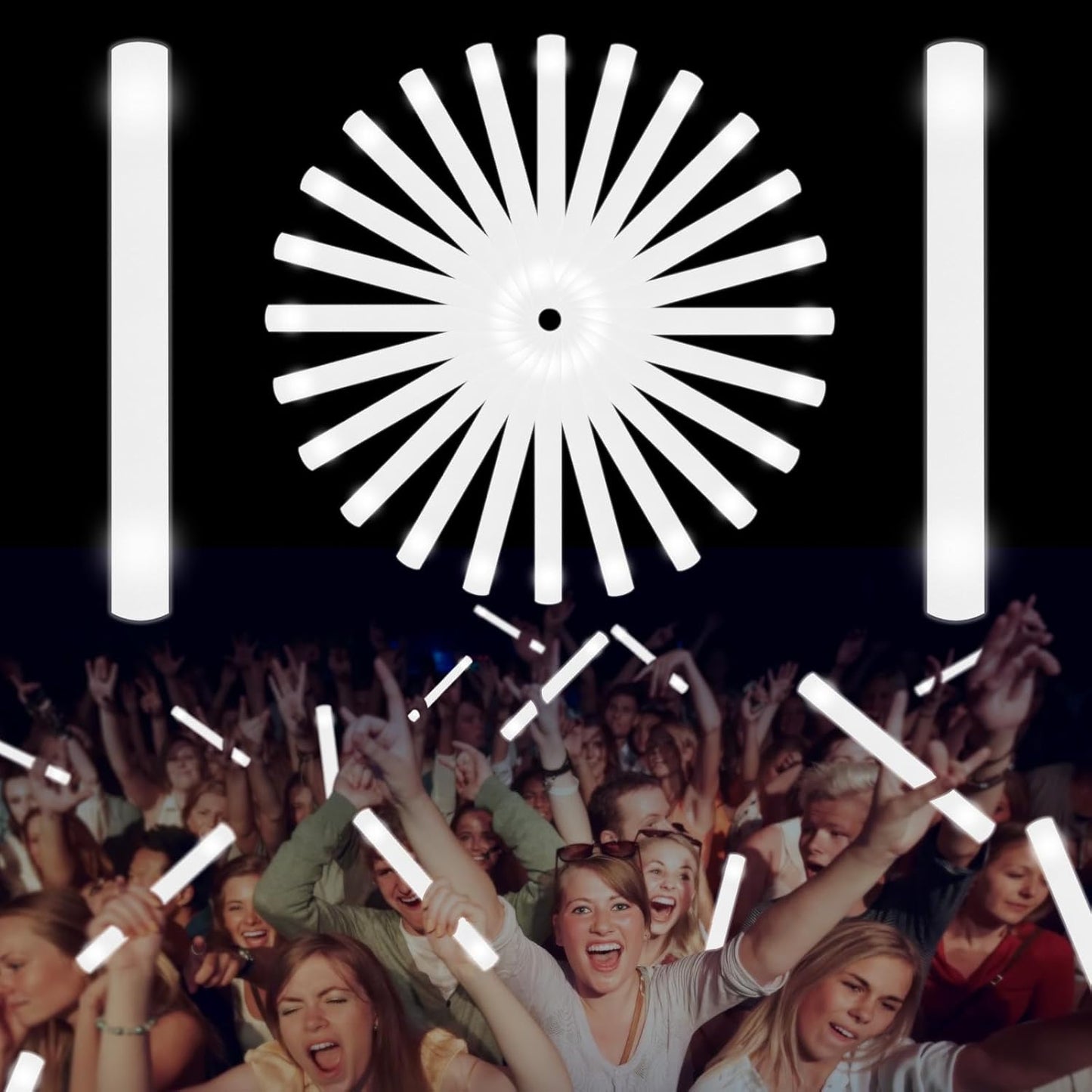 Glow Foam Sticks Bulk, 24 Pcs Red Giant LED Light Up Sticks 3 Modes Flashing Glowing Baton Wands Party Supplies for Wedding, Raves,Concert,Birthday,Christmas, Halloween,Sporting Events