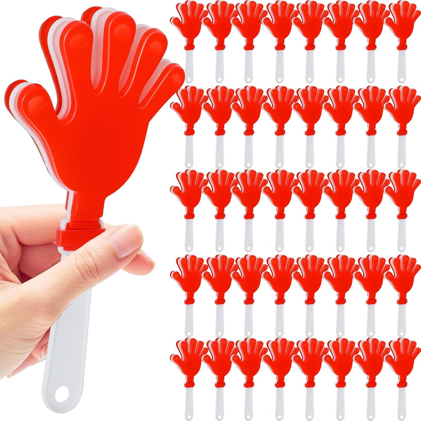 48 Pack Hand Clappers 7.5 Inch Noisemakers Bulk for Team Sports School Events Party Favors(Blue and White)