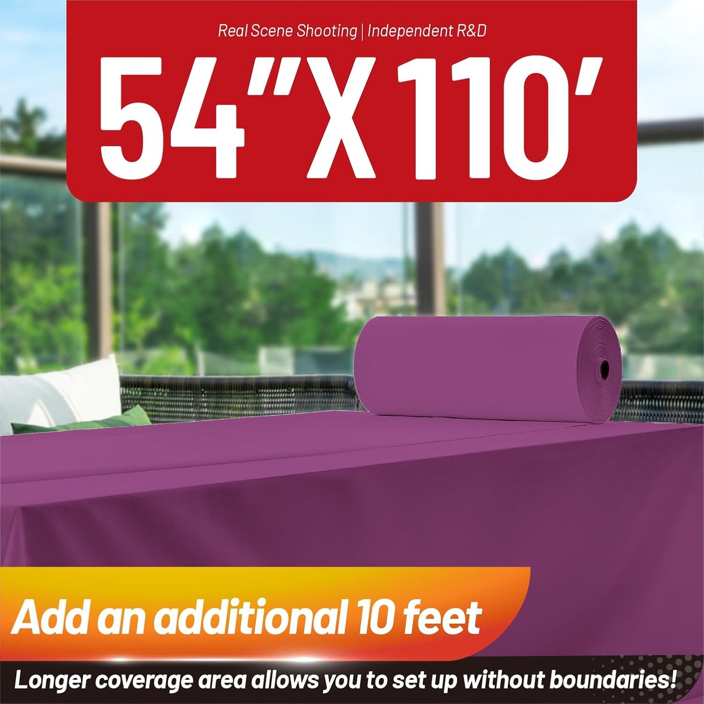Plastic Table Cloth, 310 Ft X 54 in Disposable Tablecloth White Plastic Tablecloth with Any Cut Sliding Cutters Premium Table Cover Roll for Picnics, Parties, Birthdays, Weddings