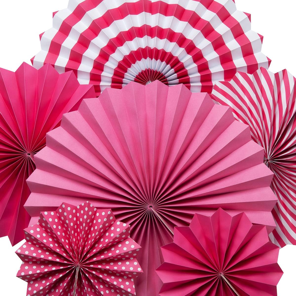 ONUPGO Red Paper Fans Hanging Paper Fans Flower Set, 12PCS Mexican Fiesta Kids Party Decorations Hanging Banner for Wedding Birthday Engagement Bridal Shower Baby Shower Event Holiday Celebration