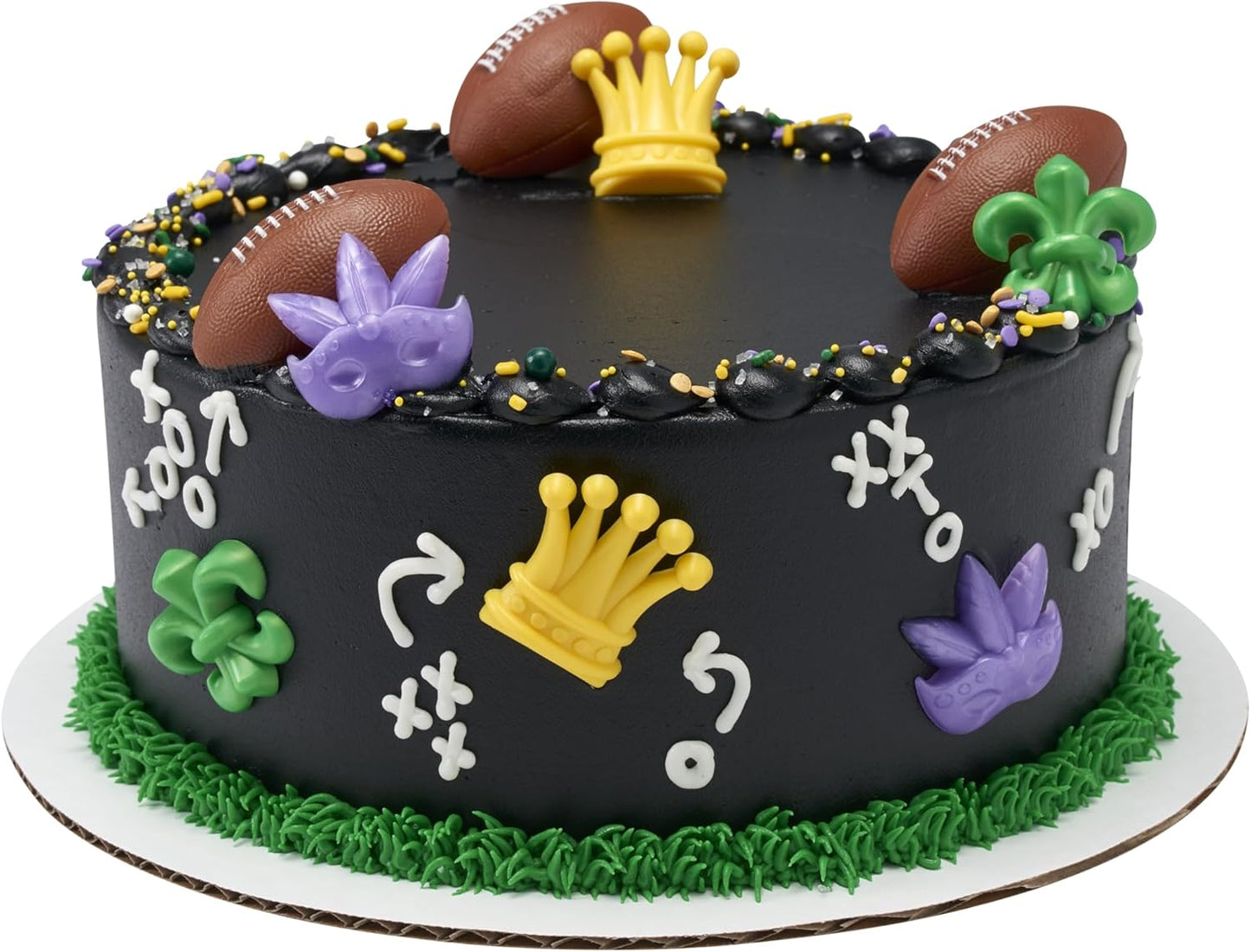 DECOPAC 3D Football Rings, Cupcake Decorations, Food Safe Cake Toppers – 24 Pack