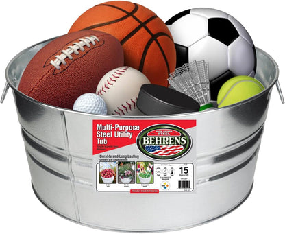 Behrens 2GS 15 Gallon Round Galvanized Steel Tub