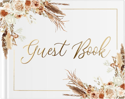Wedding Guest Book for Guests to Sign, Elegant Wedding Guestbook Ideas, Sign in Book for Bridal and Baby Shower, Polaroid Guest Book, 100 Thick Lined and Blank Pages for Party, Wedding Books