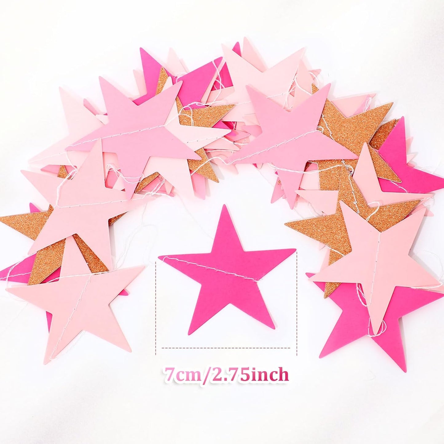 Patelai Glitter Star Garland Banner 2026 Graduation Decor 130 Feet Star Hanging Banner Twinkle Backdrop for Party Birthday Classroom Wedding Supplies(Gold)