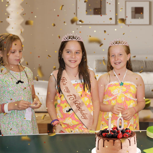 21st Birthday Decorations for Her with 21st Birthday Sash and Crown, Candles Gold, Gifts for 21 Year Old Girls