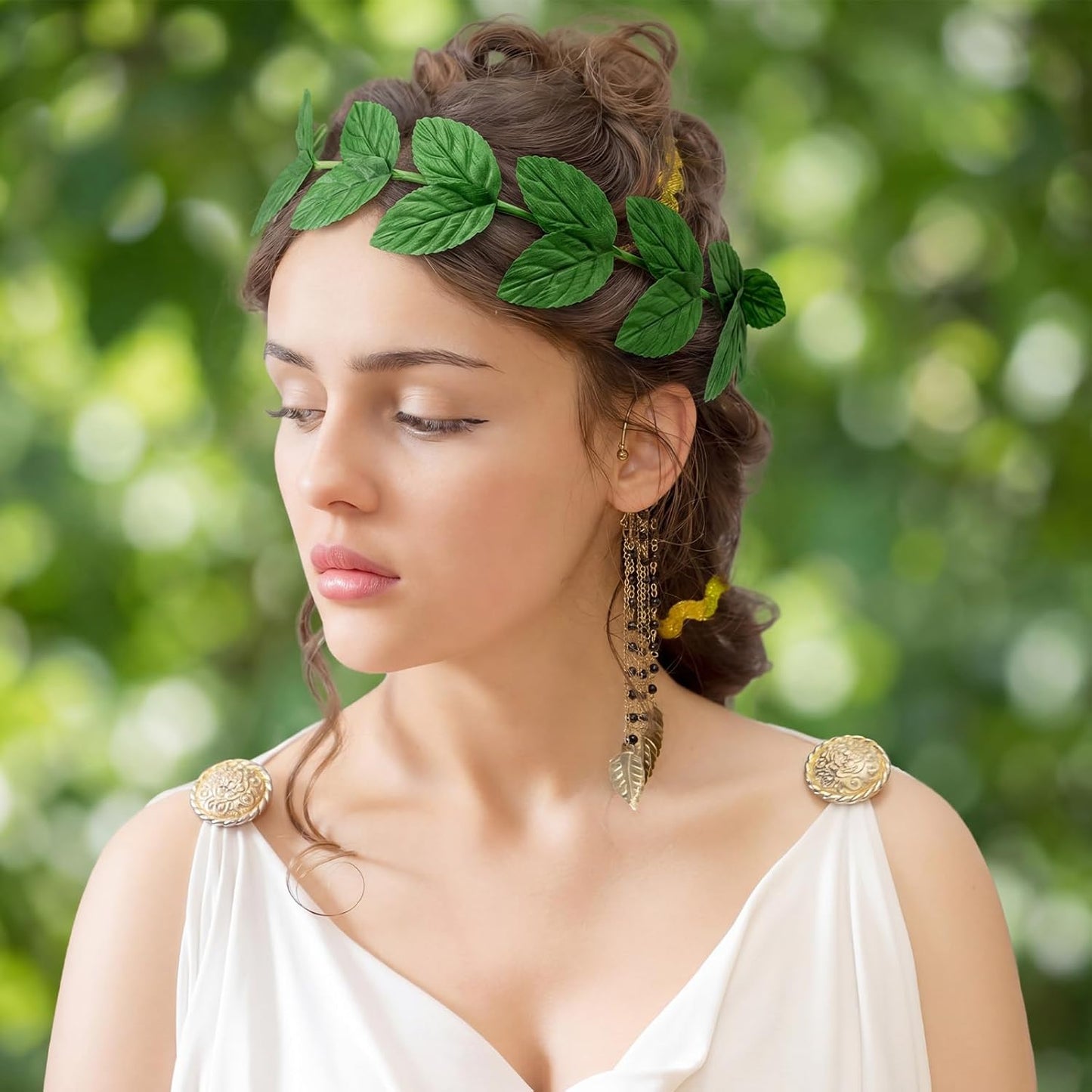 meekoo 6 Pieces Laurel Wreath Headband Greek Roman Leaf Crown Headpiece for Women Men Toga Costume Wedding Headwear (Gold)