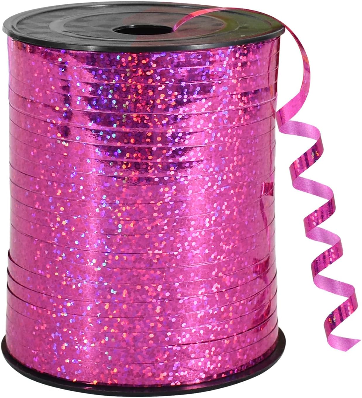 BEISHIDA 500 Yards Red Ribbon Crimped Curling, Balloon String Shiny Metallic Roll for Gift Wrapping Ribbon for Birthday Valentines Day Wedding Mother's Day Party Decorations