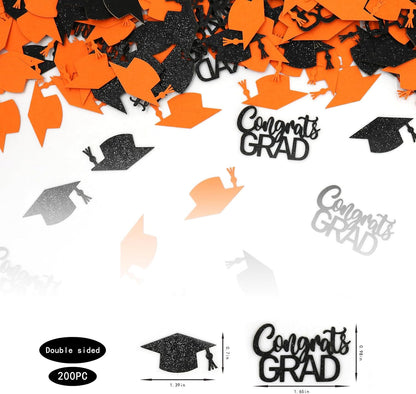 200PC Gold Graduation Confetti Class of 2026 Congrats Grad Confetti for Table Grad Cap Scatters for Graduation party decorations 2026