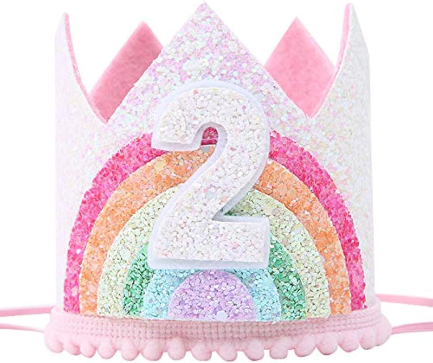 Birthday Rainbow Girl Crown, Birthday Hat for Event Party Supplies,Photo Props