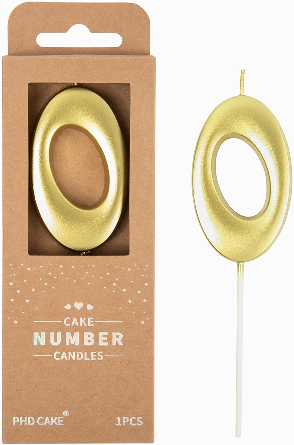 PHD CAKE 2.76 Inch Elegant Gold 1 Number Birthday Candles, Gold Number Candles, Cake Number Candles, Party Celebration