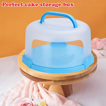 Cake Carrier with Lid and Handle, Fit 10’’ Cake Stand with Lid, Cake Transport Storage Container, Cake Containers Cover Stand with Lids, 3 Secure Side Closures (Pink)