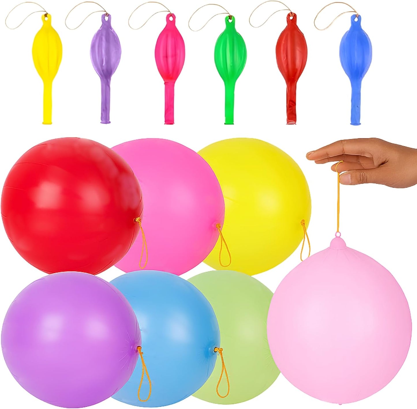 Giraffe 30 Pack Punch Balloons Easters Basket Stuffers for Kids - Easter Eggs Fillers for Goody Bag Party Favors - 18'' Large Thick Latex Neon Rubber Heavy Duty Balloons - Easter Eggs Stuffers