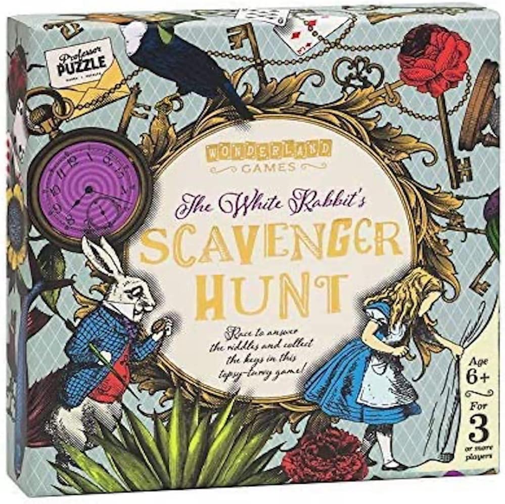The White Rabbit's Scavenger Hunt by Professor Puzzle. - Alice in Wonderland Themed Treasure Hunt for The Whole Family.