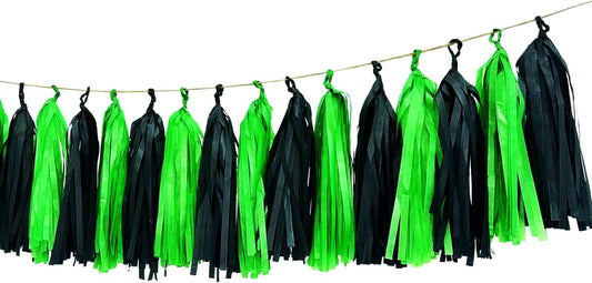 Blue Tassel Garland,Tissue Tassel Banner for Baby Showe Boy Party Decorations,Pack of 15