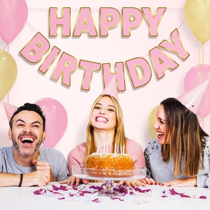 Happy Birthday Banner - 9ft Pre-Strung Happy Birthday Sign for Women, Men, Girls, Boys - No DIY Birthday Decorations & Party Supplies(Macaron)