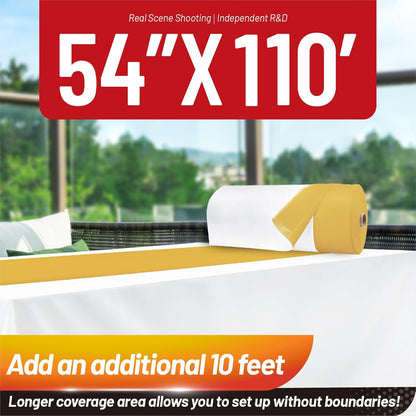 Plastic Table Cloth, 310 Ft X 54 in Disposable Tablecloth White Plastic Tablecloth with Any Cut Sliding Cutters Premium Table Cover Roll for Picnics, Parties, Birthdays, Weddings