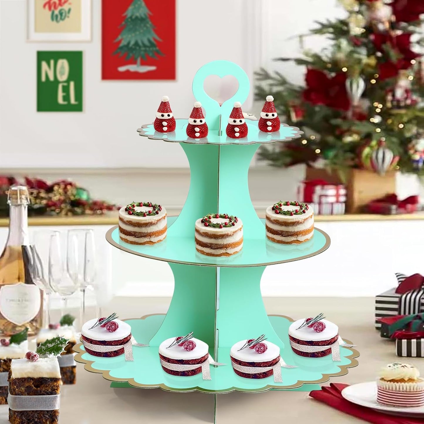 Soleebee 3-Tier Cupcake Stand, Cardboard Cupcake Tower, Cup Cake Stand Tower for Birthday Wedding Party Decoration, Cupcake Tier Stand Desserts Display 1 Set (Purple Gold)