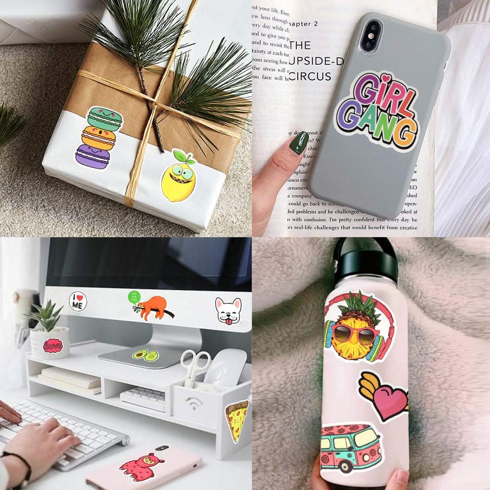 QTL Neon Stickers for Teens & Students Prizes, Waterproof Vinyl Party Favor Stickers, School Rewards, Water Bottle and Laptop, 50PCS - Colors A