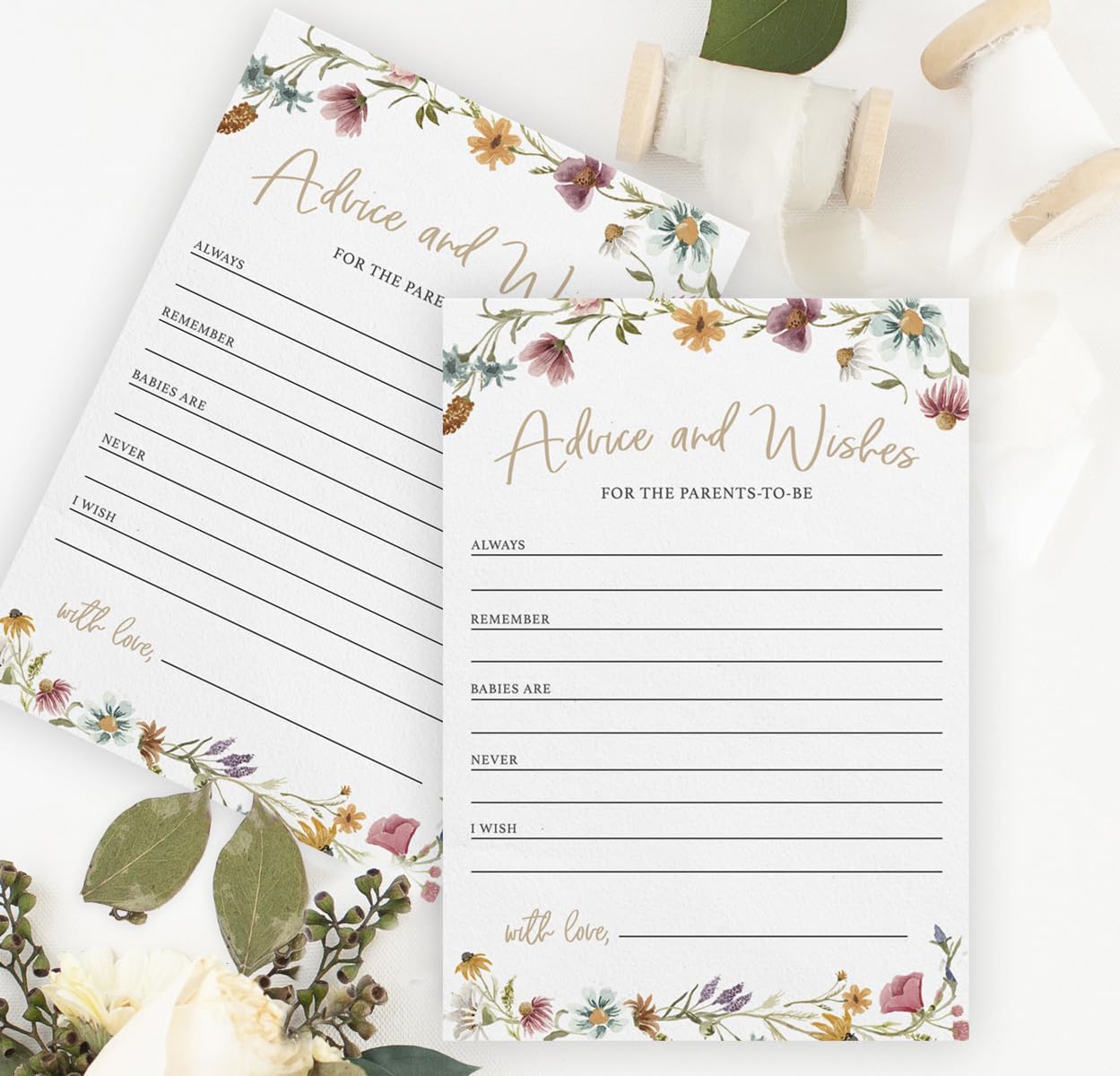 Printed Party Baby Shower Games for Girl – 4 Games and Activities for 30 Guests, Includes Bingo, Price is Right, Mommy or Daddy Trivia, and Storybook Title Guessing, Wildflower Baby in Bloom Design