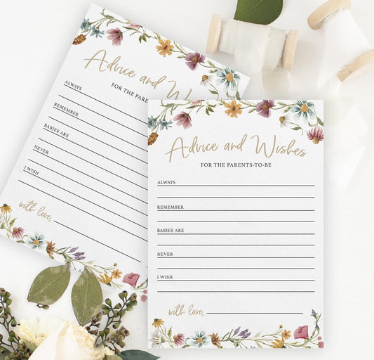 Printed Party Baby Shower Games for Girl – 4 Games and Activities for 30 Guests, Includes Bingo, Price is Right, Mommy or Daddy Trivia, and Storybook Title Guessing, Wildflower Baby in Bloom Design