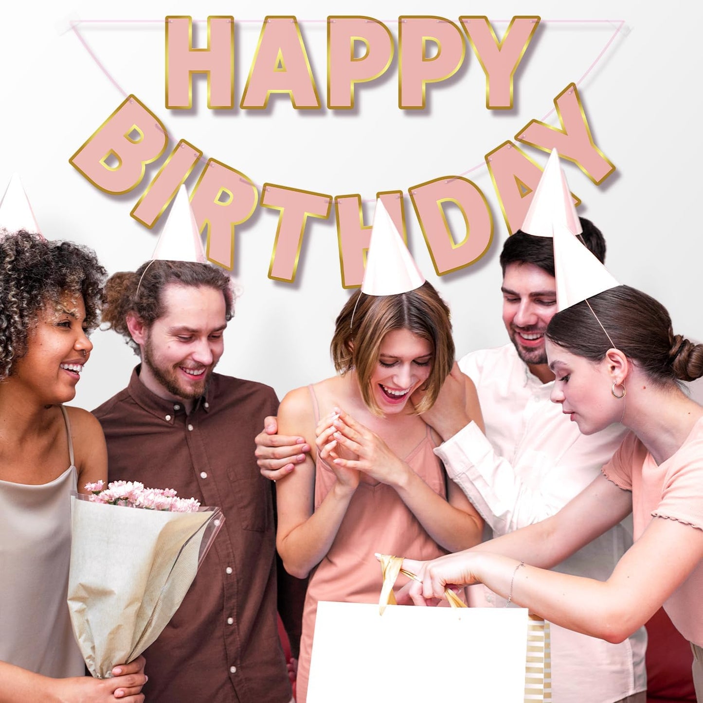 Happy Birthday Banner - 9ft Pre-Strung Happy Birthday Sign for Women, Men, Girls, Boys - No DIY Birthday Decorations & Party Supplies(Macaron)