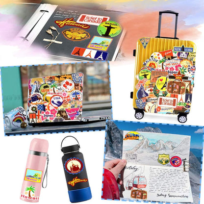 QTL Neon Stickers for Teens & Students Prizes, Waterproof Vinyl Party Favor Stickers, School Rewards, Water Bottle and Laptop, 50PCS - Colors B