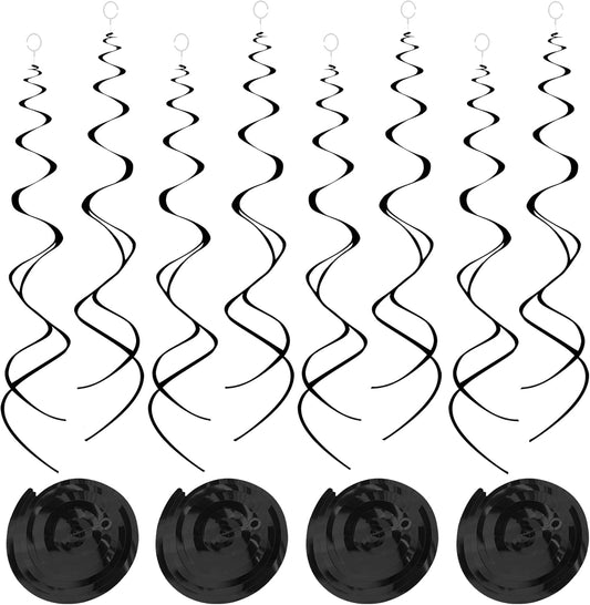 Blue Hanging Swirls Party Decorations 30 pcs Ceiling Swirl Foil Decoration for Baby Shower, Birthday Party