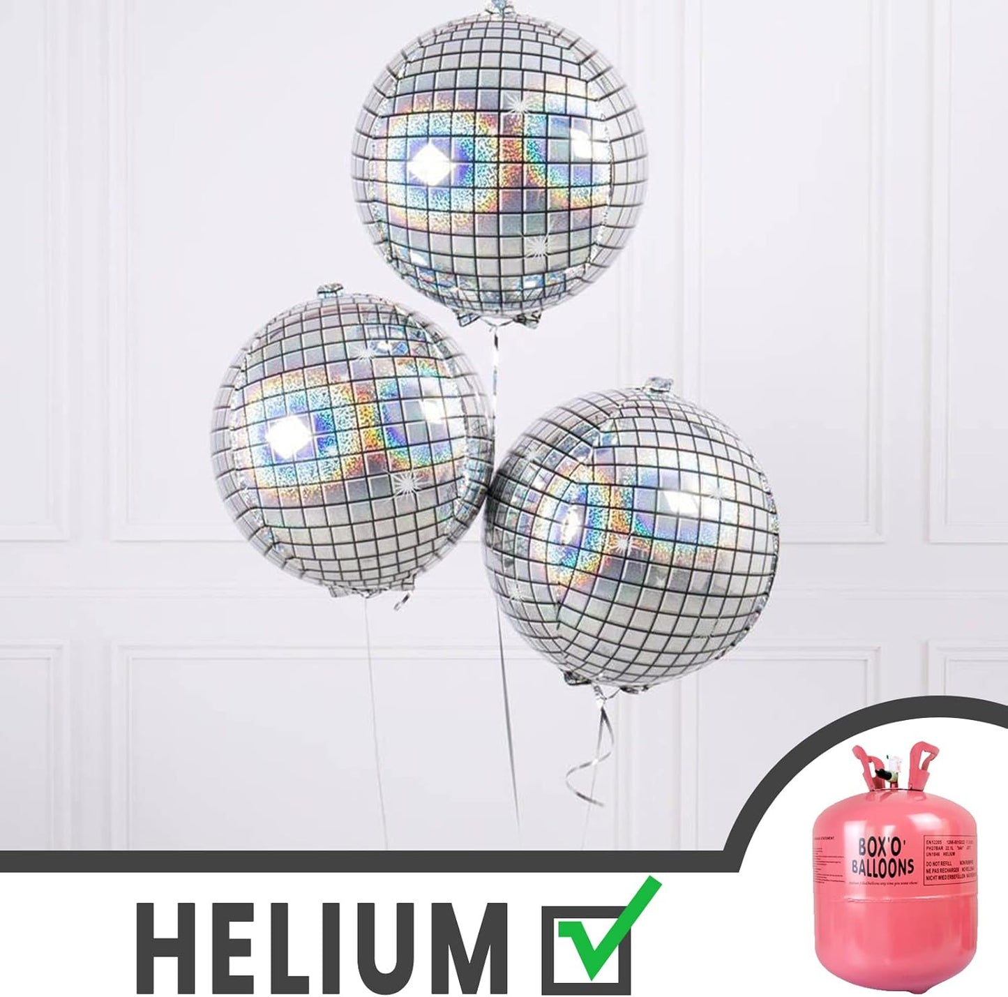 PartyWoo Metallic Gold Foil Balloons 20pcs Different Sizes Pack of 22 15 10 Inch Large Round Foil 4D Inflatable Mirror Ball Mylar Balloons for Graduation Birthday Baby Shower Party Decorations
