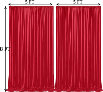 10ftx10ft Black Backdrop Curtains for Weddings Parties, Wrinkle Free 2 Panels Silky Polyester Photo Backdrop Drapes Back Drop Cloth Drapery for Birthday Mother'sDay Photography Background