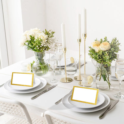 Gold Foil Place Cards for Table Setting, Printable Tent Cards for Food Buffet, Name Card for Wedding Banquet, Bridal Shower, Baby Shower, Birthday Party Decorations (25 Pack)-07