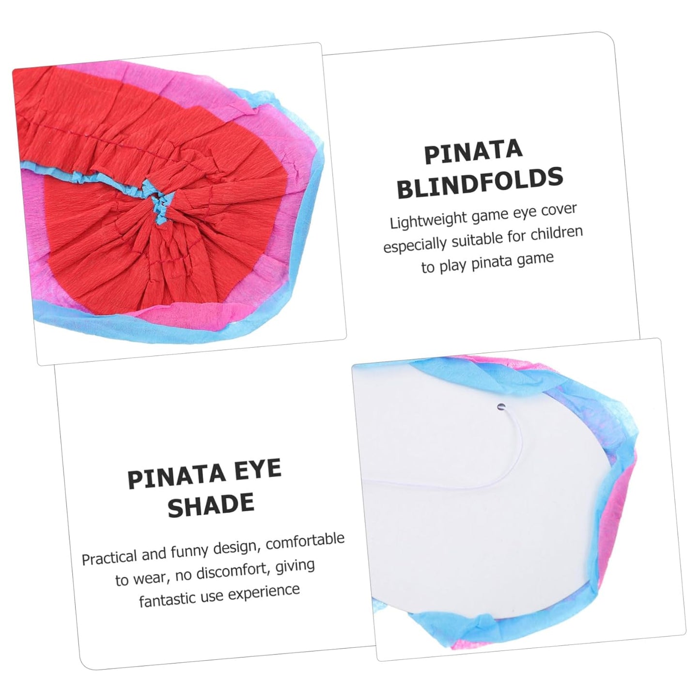 minkissy 2pcs Pinata Eye Masks Fun Party Props for Birthday and Fiesta Games Lightweight Blindfolds for Pinata Activities for Celebrations