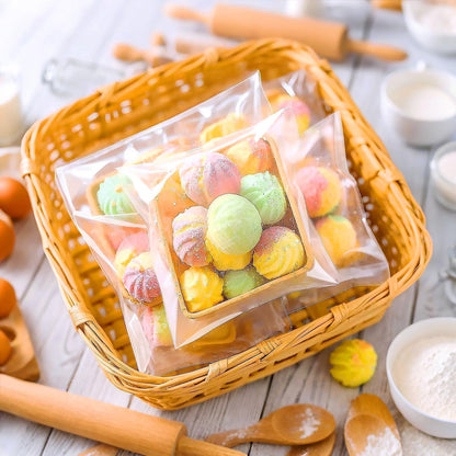 PigPotParty Cookie Bags 4''x 6", 100 Pcs Self Sealing Cellophane Treat Bags, Small Clear Plastic Goodie Bag for Gift, Snack, Party Favor, Candy