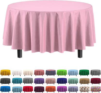 12-Pack Premium Plastic Tablecloth 54in. x 108in. Rectangle Table Cover - Dark Blue - Colors B