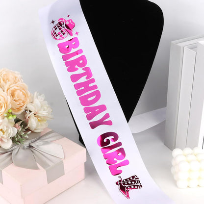 It's My Birthday Sash Black Glitter Sash with Hot Pink Foil Happy Birthday Decorations for Women Girls Men Boys Black Party Decorations