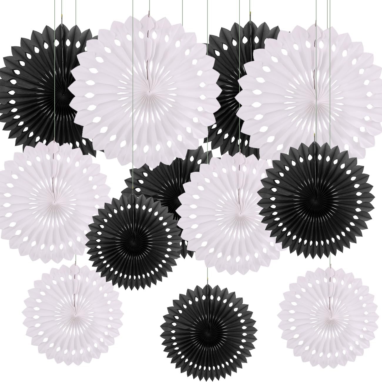 12PCS Colourful Paper Fans Party Decorations,Rainbow Hanging Ceiling Honeycomb Round Tissue Paper Fans for Mexican Engagement Fiesta Cinco De Mayo Party Decorations