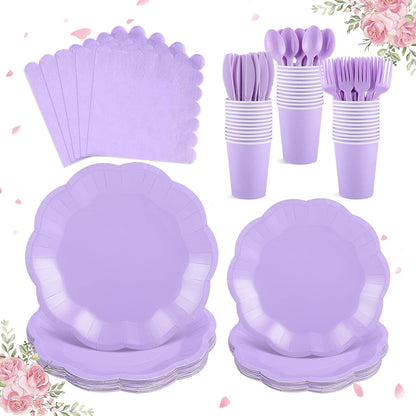 NatNarr 175 Pcs Sage Green Plates and Napkins Set, 25 Guest Sage Green Party Supplies Include Scalloped Paper Plate Napkin Cup Forks Knives Disposable Plastic Cutlery for Wedding Baby Shower Birthday