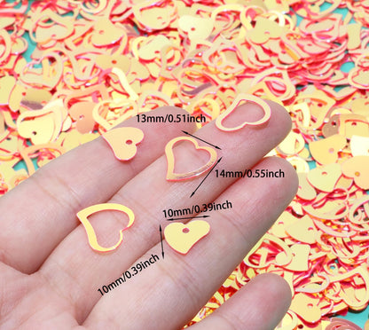 ONLYKXY 1200Pcs Love Heart Shaped Confetti, Table Wedding Decoration, Glitter Confetti for Wedding Party (Silver)