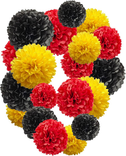 White Paper Pom Poms - Party Tissue Paper Flowers Balls - Party Hanging Decoration Supplies - Size of 10inch, 12inch, Great for Wedding, Birthday, Any Parties and Events (12 PCS)
