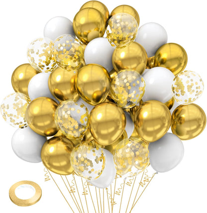 Gold Confetti Balloons, 50 Pcs 12 Inch, Glitter Gold Confetti Party Balloons, Party Decorations, Birthday Wedding Baby Shower Party Balloons Decorations