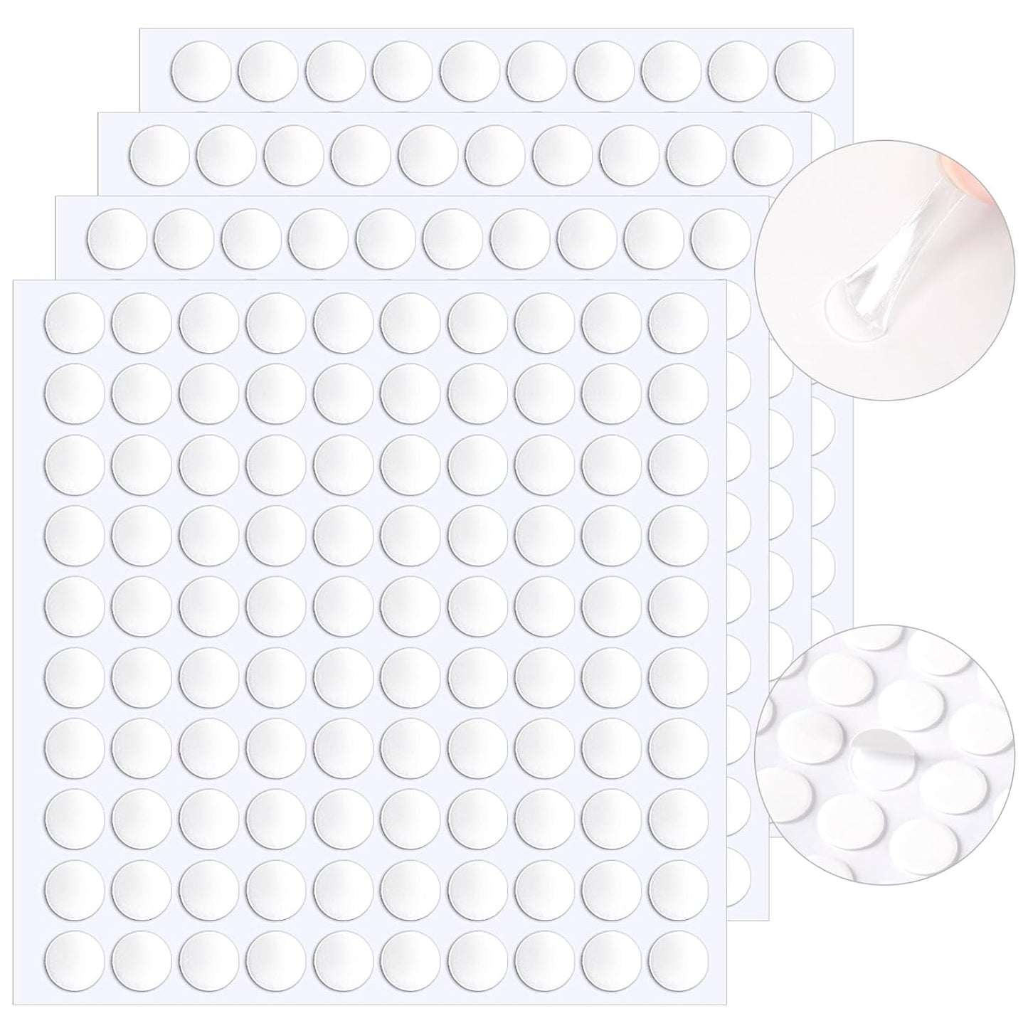 JANYUN 140 Pieces Adhesive Dots,Removable Round Putty Clear Tack No Trace Small Tape Stickers for Wall Hanging Festival Poster Office Party Decoration Picture Crafts