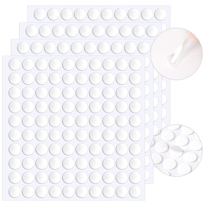 JANYUN 140 Pieces Adhesive Dots,Removable Round Putty Clear Tack No Trace Small Tape Stickers for Wall Hanging Festival Poster Office Party Decoration Picture Crafts