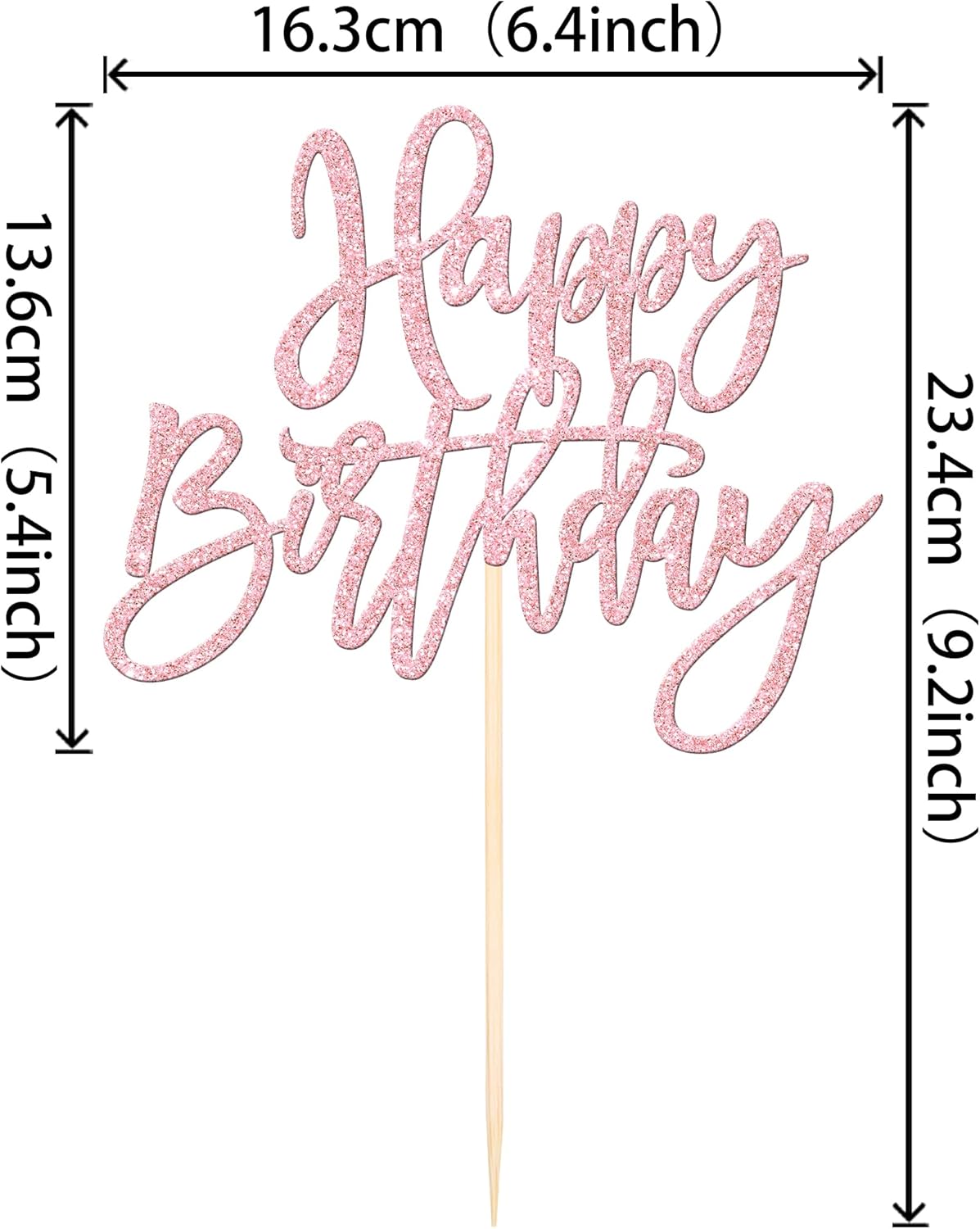 ZHUOWEISM 1 PCS Gold Happy Birthday & Anniversary Cake Topper