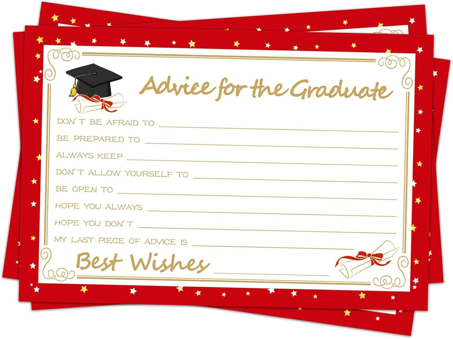 Graduation Advice Cards - 50-Pack Graduate Party Supplies 2026 Advice for the Graduate Decorations Party Favors Table Games Personalized Graduations Cards