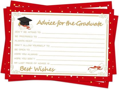 Graduation Advice Cards - 50-Pack Graduate Party Supplies 2026 Advice for the Graduate Decorations Party Favors Table Games Personalized Graduations Cards